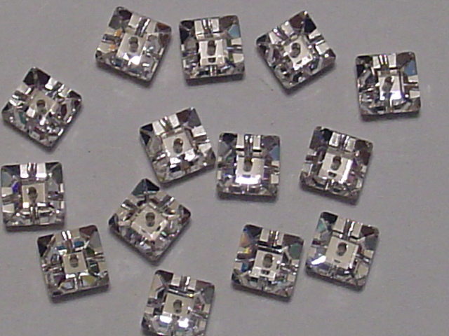 12pcs. (8mm) CRYSTAL SQUARE SEW ON  FLATBACK European Rhinestones